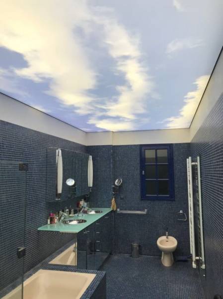 Plafond tendu BARRISOL lumineux ciel nuageux Grépiac