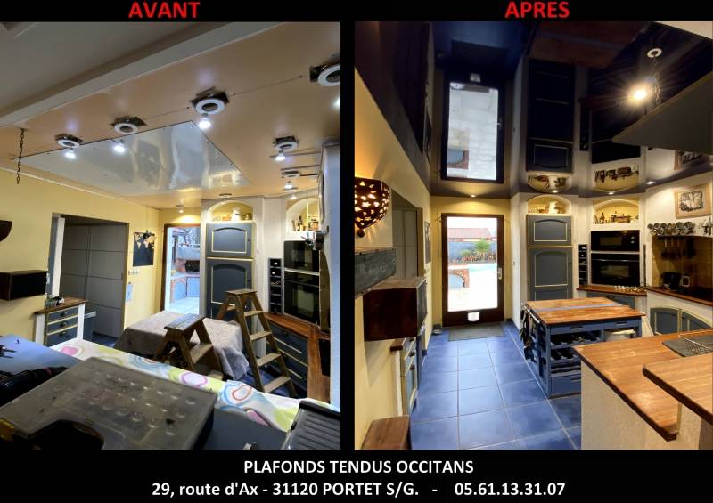 Rénovation Complète d'un Plafond Tendu après un Sinistre Feu de Cuisine à Muret