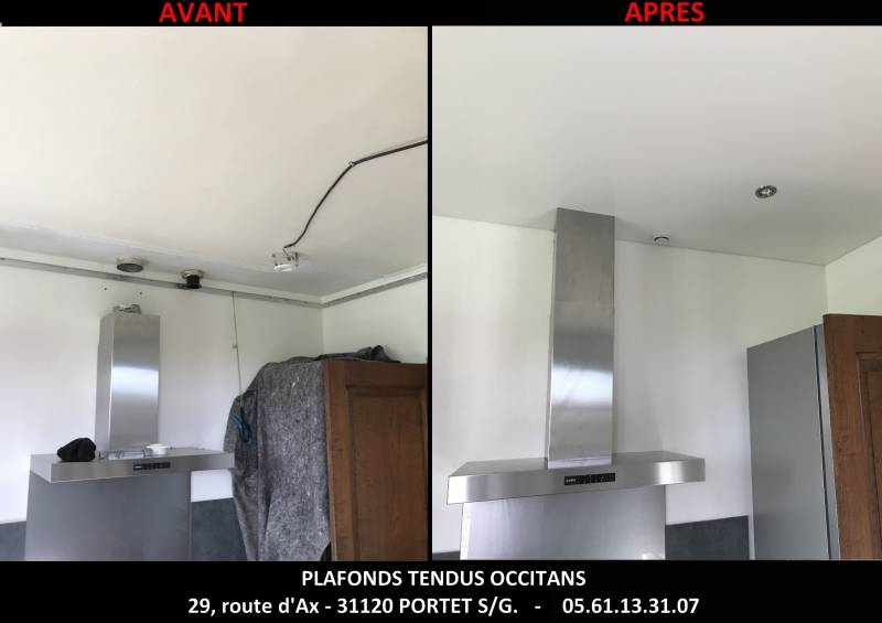 Le plafond tendu dans une cuisine by Plafonds Tendus Occitans Grenade