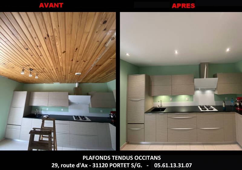 AVANT / APRES plafond tendu Revel - Plafonds Tendus Occitans Toulouse
