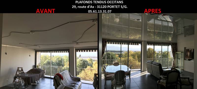 Modification éclairage faux plafond tendu by Plafonds Tendus Occitans à Tarbes