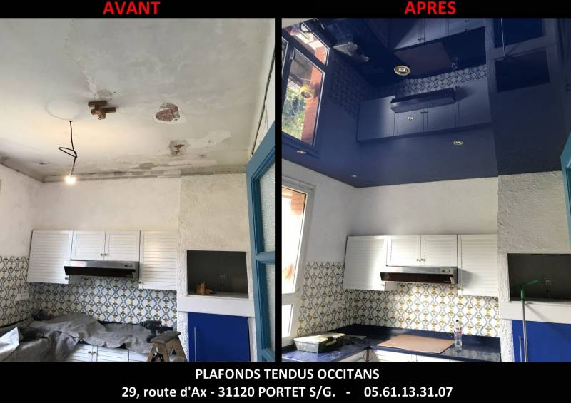 Le plafond tendu dans une cuisine by Plafonds Tendus Occitans Muret 