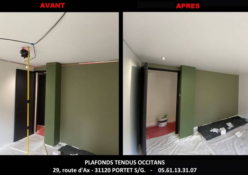 AVANT / APRES plafond tendu Toulouse - Plafonds Tendus Occitans Toulouse