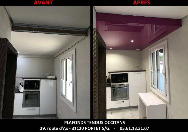 Le plafond tendu dans une cuisine by Plafonds Tendus Occitans Blagnac