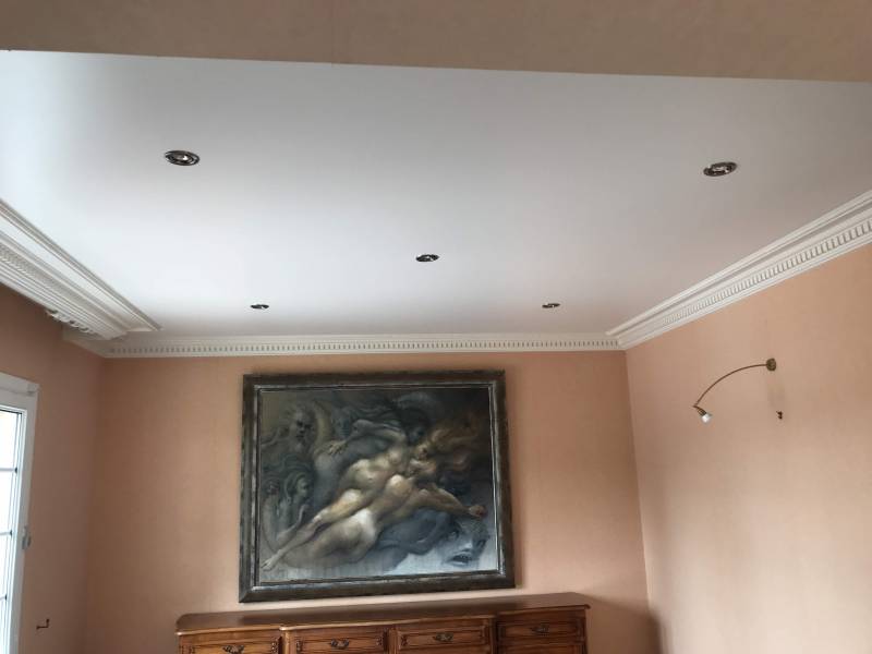 Plafond tendu blanc mat BARRISOL dans séjour - Plafonds Tendus Occitans - lacroix Falgarde