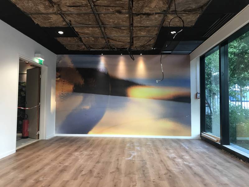 Pose toile murale ARTOLIS by BARRISOL dans hotel MERCURE COMPANS Toulouse