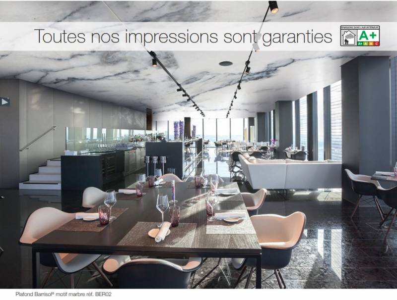 Marbre en trompe-l'oeil avec les toiles tendues BARRISOL, sur Toulouse