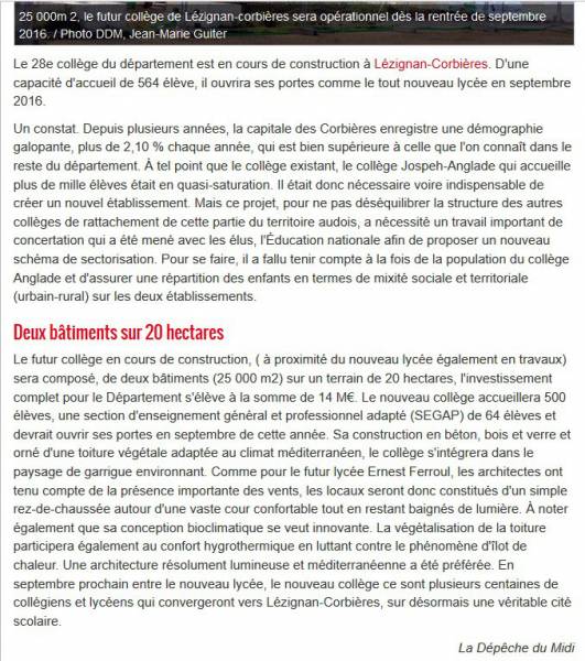 plafonds tendus collège - Corbières - Plafonds Tendus Occitans