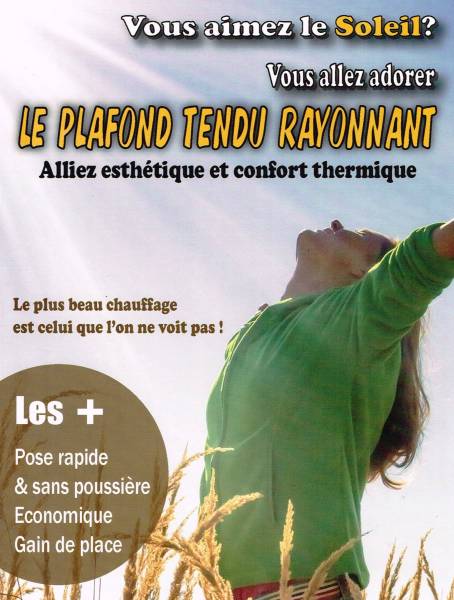 Un plafond tendu chauffant rayonnant ? C’est quoi ?? Installateur régional Toulouse