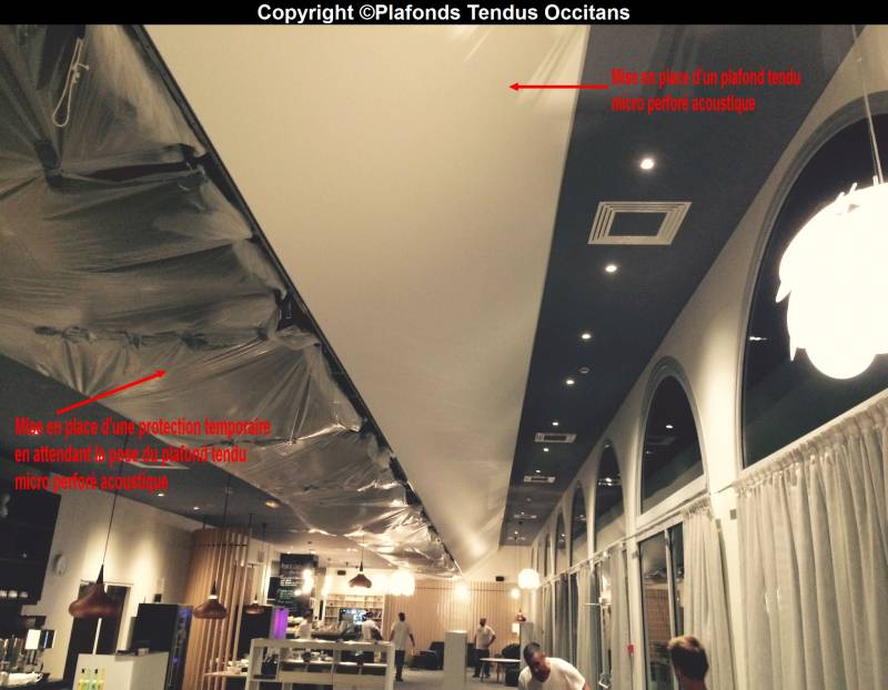 Plafond acoustique au Novotel de Toulouse